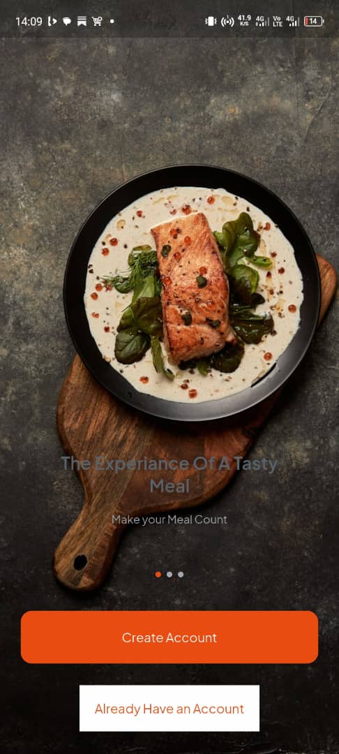 Kadiz meal onboarding app screen